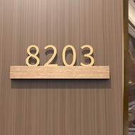 Solid Wood Gold Latticework 3D Signage HDB Unit Customized Unit Sign Door Sign Door Unit Number Hous