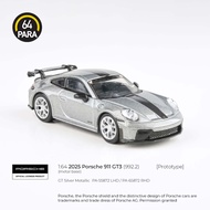 Para64 1/64 2025 Porsche 911 GT3 (992.2) GT Silver Metallic PA55872 Diecast Scale Model Car