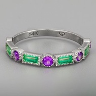 祖母綠和紫水晶半永恆戒指