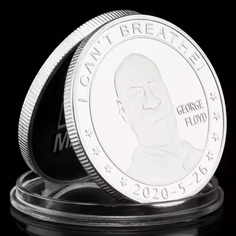 I Cant Breathe George Floyd Collectible Silver Plated Souvenir Coin Black Lives Matter Collection Ar