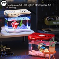 CC Fish Tank, Square  Desktop Aquarium, Durable Resistant Falling Turtle Tank Ornamental Fish Decor
