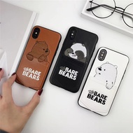 New Cartoon cute Embroidery We Bare Bears Card Pocket Phone Case For iPhone X 6 6s 7 8 XR XS Max