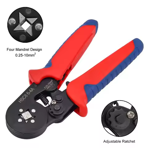 Crimping Pliers HSC8 6-4A/6-6A Tubular Terminal Ferrule Crimper Tools Household Electrical Kit With 