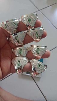 Cincin perak Emban Ring perak model tanam bungkus zirkon dimensi batu 25 UP