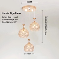 lampu gantung minimalis lampu gantung ruang tamu bulat 3 in 1 lampu gantung kristal