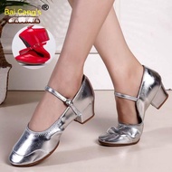New Pure White Dance Shoes Women Square Dance Soft-Soled Shoes Mid-Heel Stage Performance Shoes