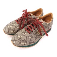 全新未使用 GUCCI Palace GG Supreme GG-P 繫帶運動鞋，附標誌五金件，35ブラウン，棕色，義大利製造，附鞋盒和防塵袋。