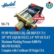 Terbaru Haskel - Pump Mseries Liq, Air Driven 71:1 Type M-71 Ready Ya