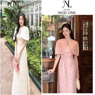 Women's ao dai, high-quality 2-panel fireworks brocade ao dai, size 40 - 76Kg