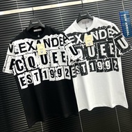 Alexander McQueen 1992 MOSSSHOP T-shirt - Korean style ulzzang men's and women's T-shirt, 65kg wide 