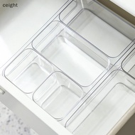 [ceight] Clear Drawer Organizer Transparent Drawer Divider Storage Box Bathroom Makeup Organizer Kitchen Tableware Organizer Boxes SG