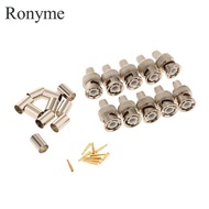 [Ronyme] 10-Pack Professional RG60 BNC Male Crimp-On Connector for Coaxial Cables