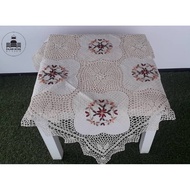 ALAS MEJA KAIT MEJA KOPI l KNITTED SQUARE COFFEE TABLECLOTH