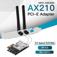 【Free-delivery】 Wi-Fi 6e Intel Ax210 Pcie Wireless Wifi Adapter 802.11ax Bluetooth 5.2 Tri Band 2.4g