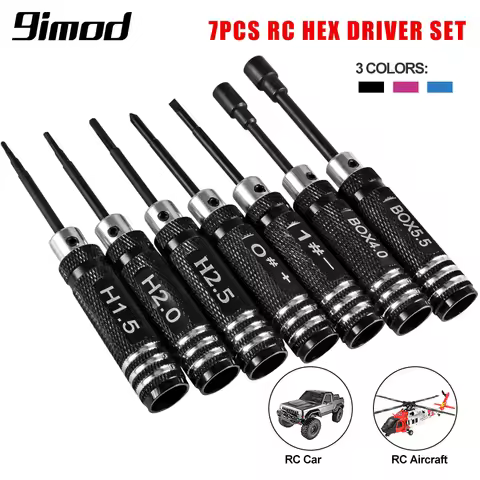 9IMOD RC Hex Driver Set Metal Screwdriver Tool Hex Wrench Set RC Repair Tools Kit RC Hexagon Wrench