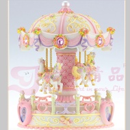 Carousel Music Box Can hold photo frames Colorful Lanterns with Four Horses Automatically Raising an
