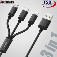 Genuine Remax RC-131TH 3-Head Multi-Purpose Charging Cable