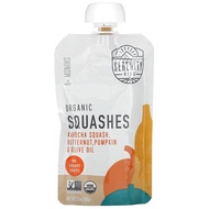 Serenity Kids, Baby Food, 6+ Months, Organic Squashes with Kabocha Squash, Butternut, Pumpkin &amp; Olive Oil, 3.5 oz (99 g)