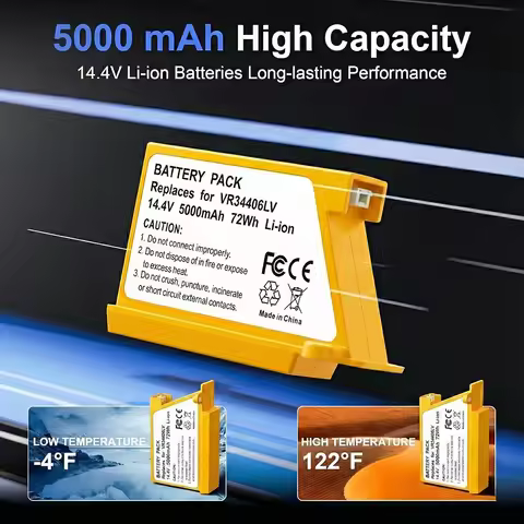 Long-lasting 5000mAh Battery For LG HomBot VR34406LV VR34408LV VR5940 Robot Vacuum 14.4V Li-ion Repl