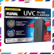 Fluval UVC in-Line Clarifier 3W Low Energy UV Sterilizer for Aquarium Up to 100 Gallons