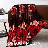 EMMEHOME - Selimut Tebal Premium Bulu Lembut Flower Series DF600 "Selena" 180x200