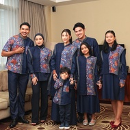 Kirana Navy Batik Family Uniform Family Set Family Matching Outfit