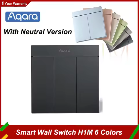 Aqara Smart Wall Switch H1M Neutral MARS-Tech 6 Colors Wireless Key Light Switch Zigbee 3.0 Multiple
