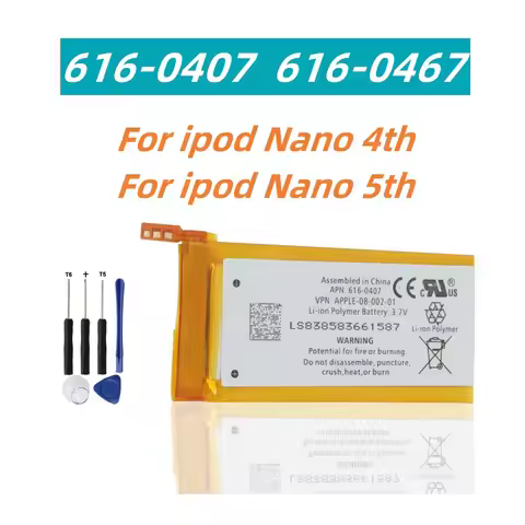 Original Replacement Battery 616-0407 616-0467 For ipod Nano 4 4G Nano 5 Generation MP3 Nano4+ Free 