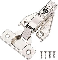 DecoBasics (4 PCS) Full Overlay Soft Close Cabinet Hinges for Kitchen Cabinets - 105° Face Frame Concealed Cabinet Door Hinge -3 Way Adjustability -Clip on Plate &amp; Matching Screw 4 Easy Installation