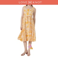 Aelin Fit and Flare Floral Dress (Yellow)