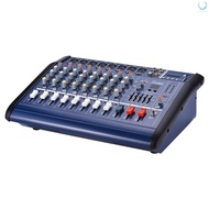 8 Channels Powered Mixer Amplifier Digital Audio Mixing Console Amp with 48V Phantom Power USB/ SD Slot for Recording DJ Stage Karaoke
