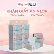 Carry 10 packs of premium 4-layer Gumi tissue paper, soft, super tough and convenient