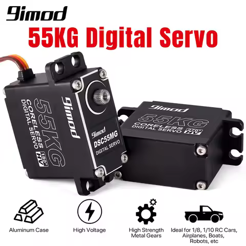9imod 55kg Waterproof Servo IP67 180/270 Magnetic Sensor High Torque Coreless Digital Servo Full Met