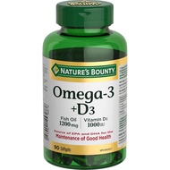 Nature's Bounty Omega-3 + D3  Oil 1200mg / Vitamin D3 1000IU 90 softgels