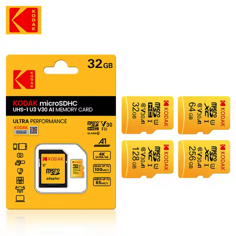 Original KODAK 32GB 64GB 128GB 256GB Memory Card 64GB U3 4K Micro TF SD Card 64G SDHC Minisd UHS-I C