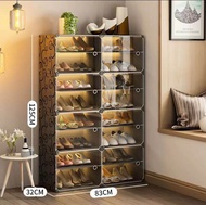 Folding Home Mall ตู้รองเท้า ตู้เก็บรองเท้าPVC ชั้นวางรองเท้า Shoes Rack ชั้นวางของ ตู้เก็บของ DIY ช