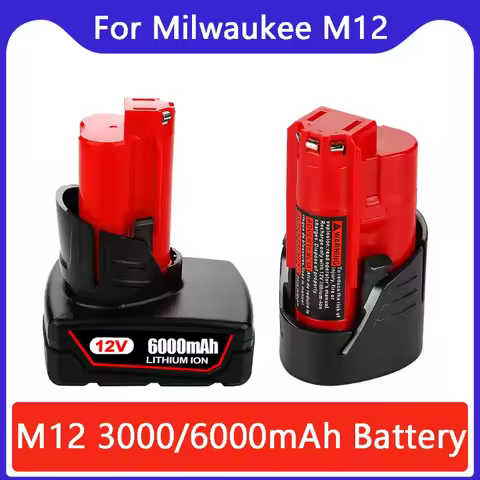 12V Battery 3Ah 6Ah Rechargeable Battery For Milwaukee M12 XC Cordless Tools 48-11-2402 48-11-2411 4