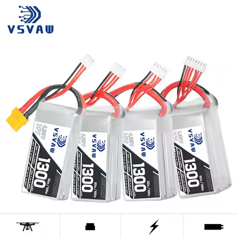 GNB 2S/3S/4S/6S 1300mAh 50C Lipo Battery For Culvert machine RC Models Lightweight FPV Racing Drone 