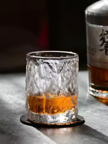 Japan Aderia Design First Snow Whisky Glass Old Fashioned Whiskey Glasses Thick Heavy Base EDO Cryst