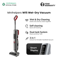 Minihelpers W15 Aqua Wet Dry Mop Cordless Handheld Vacuum Cleaner Powerful One-Step Hard Floor Washer 3-in-1