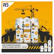 MISO CUSTOM CHARACTER A5-CONSTRUCTION Muji Clear Water Bottle Drinking Transparent Clear Water Bottl