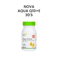 NOVA Aqua Q10+E 30's Softgels (Premium Coenzyme Q10 + Vitamin E 50mg + 100iu & Energy Booster)