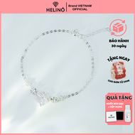 Lắc tay bạc nữ HELINO cỏ bốn lá đính đá và charm cao cấp trang sức cá tính V35