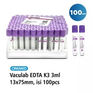Tabung Darah Vaculab EDTA 3ML K3 OneMed Tabung EDTA Vacutainer UNGU