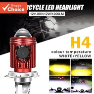 LED Headlight Bulb 1PC H4 HS1 H6 BA20D Hi Lo Beam With Lens Cooling Fan Yellow White