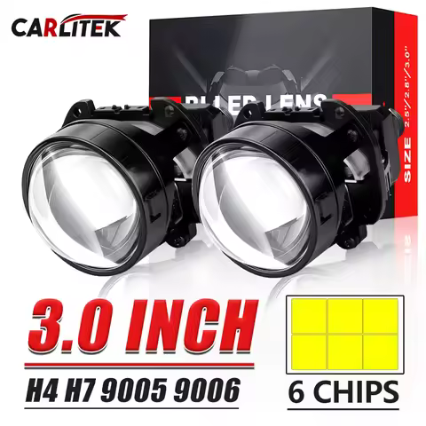 6pc Chips 2.0 3.0 Inch Bi Led Projector Lens Halo Lights H4 H7 9005 9006 Car Headlights Hella 3R G5 