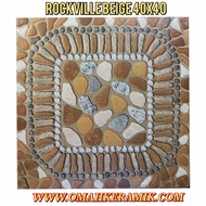 Keramik Lantai Kasar Accura Rockville Beige 40x40
