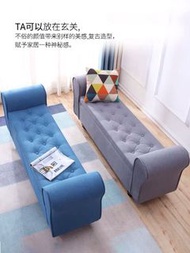 布藝儲物換鞋凳式鞋櫃北歐床尾收納沙發凳子長方形服裝店門店商場休息凳箱