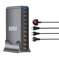 Power Bank GaN ช่องเสียบ USB 4 ช่อง 440W กำลังสูง ชาร์จเร็ว PD 100W สำหรับโทรศัพท์มือถือและโน้ตบุ๊ก