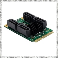 [I O J E] PCIe to 4 Ports SATA3.0 6Gbps Hard Disk Adapter Card Mini PCI Express to  3.1 Controller E
